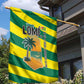 Lome Togo Sunset Garden Flag - Palm Trees and Ocean Embrace Design