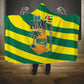 Lome Togo Sunset Hooded Blanket - Palm Trees and Ocean Embrace Design