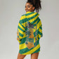 Lome Togo Sunset Hoodie Dress - Palm Trees and Ocean Embrace Design