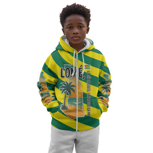 Lome Togo Sunset Kid Hoodie - Palm Trees and Ocean Embrace Design