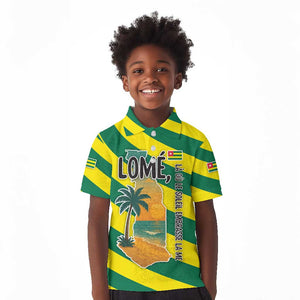 Lome Togo Sunset Kid Polo Shirt - Palm Trees and Ocean Embrace Design