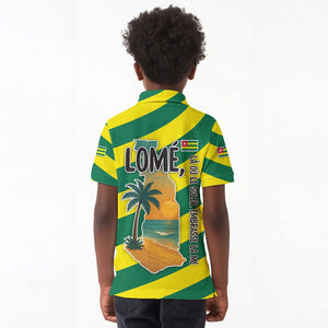 Lome Togo Sunset Kid Polo Shirt - Palm Trees and Ocean Embrace Design
