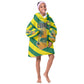Lome Togo Sunset Kid Wearable Blanket Hoodie - Palm Trees and Ocean Embrace Design