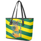 Lome Togo Sunset Leather Tote Bag - Palm Trees and Ocean Embrace Design