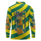 Lome Togo Sunset Long Sleeve Polo Shirt - Palm Trees and Ocean Embrace Design