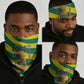 Lome Togo Sunset Neck Gaiter - Palm Trees and Ocean Embrace Design - African Pride