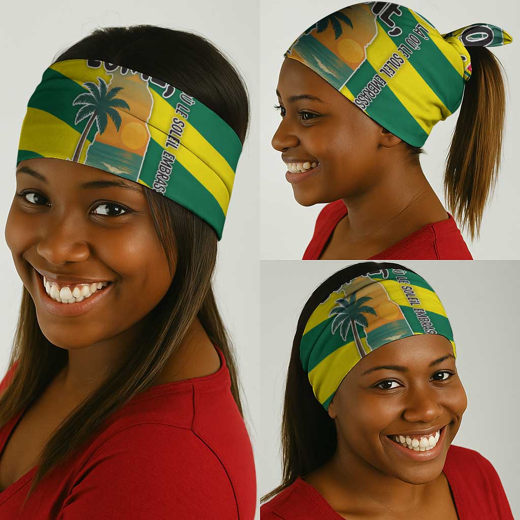 Lome Togo Sunset Neck Gaiter - Palm Trees and Ocean Embrace Design - African Pride