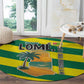 Lome Togo Sunset Round Carpet - Palm Trees and Ocean Embrace Design
