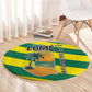 Lome Togo Sunset Round Carpet - Palm Trees and Ocean Embrace Design