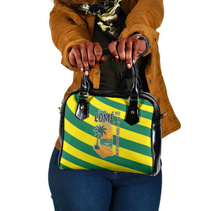 Lome Togo Sunset Shoulder Handbag - Palm Trees and Ocean Embrace Design