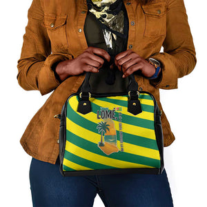 Lome Togo Sunset Shoulder Handbag - Palm Trees and Ocean Embrace Design