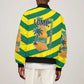 Lome Togo Sunset Sleeve Zip Bomber Jacket - Palm Trees and Ocean Embrace Design