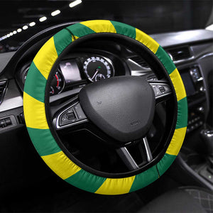 Lome Togo Sunset Steering Wheel Cover - Palm Trees and Ocean Embrace Design
