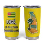 Lome Togo Sunset Tumbler Cup - Palm Trees and Ocean Embrace Design