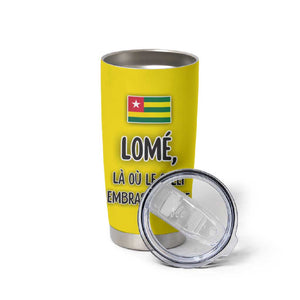Lome Togo Sunset Tumbler Cup - Palm Trees and Ocean Embrace Design