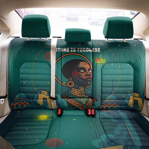 Togo Futuristic Afrocentric Woman Back Car Seat Cover with Flag and Stars Design