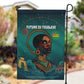 Togo Futuristic Afrocentric Woman Garden Flag with Flag and Stars Design