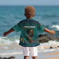 Togo Futuristic Afrocentric Woman Kid Hawaiian Shirt with Flag and Stars Design
