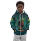 Togo Futuristic Afrocentric Woman Kid Hoodie with Flag and Stars Design