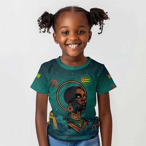 Togo Futuristic Afrocentric Woman Kid T shirt with Flag and Stars Design