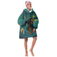 Togo Futuristic Afrocentric Woman Kid Wearable Blanket Hoodie with Flag and Stars Design