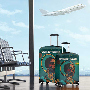 Togo Futuristic Afrocentric Woman Luggage Cover with Flag and Stars Design