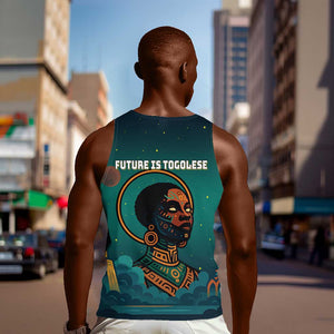 Togo Futuristic Afrocentric Woman Men Tank Top with Flag and Stars Design