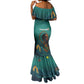 Togo Futuristic Afrocentric Woman Mermaid Dress with Flag and Stars Design