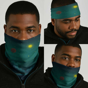 Togo Futuristic Afrocentric Woman Neck Gaiter with Flag and Stars Design - African Pride
