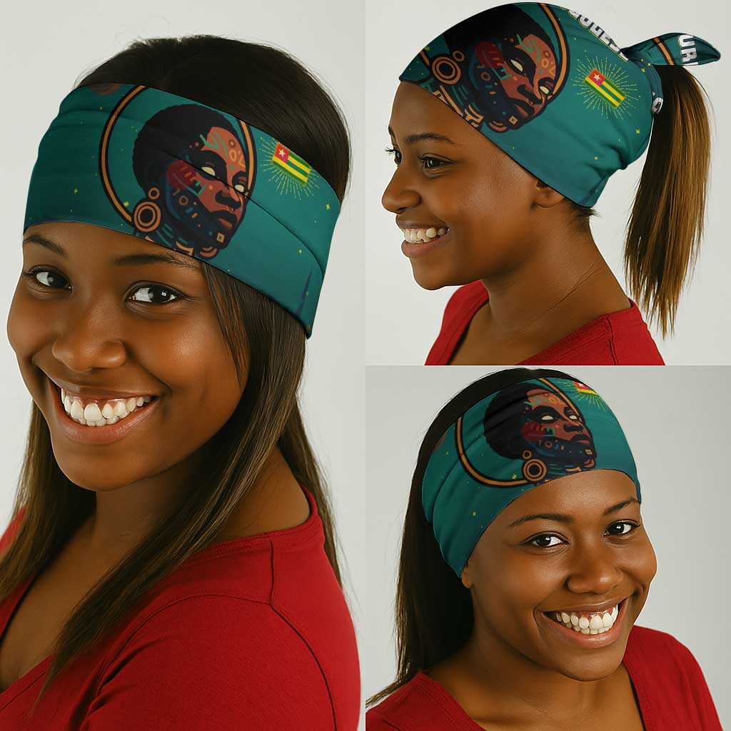 Togo Futuristic Afrocentric Woman Neck Gaiter with Flag and Stars Design - African Pride
