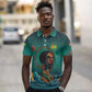 Togo Futuristic Afrocentric Woman Polo Shirt with Flag and Stars Design