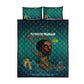 Togo Futuristic Afrocentric Woman Quilt Bed Set with Flag and Stars Design