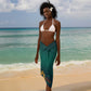Togo Futuristic Afrocentric Woman Sarong with Flag and Stars Design
