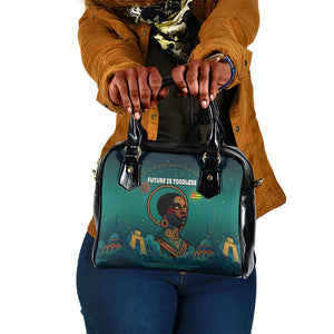 Togo Futuristic Afrocentric Woman Shoulder Handbag with Flag and Stars Design
