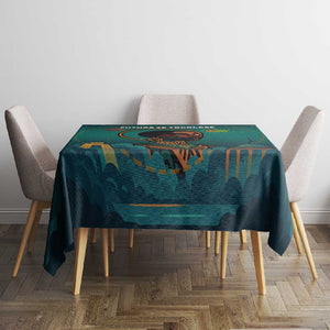Togo Futuristic Afrocentric Woman Tablecloth with Flag and Stars Design