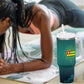 Togo Futuristic Afrocentric Woman Tumbler With Handle with Flag and Stars Design