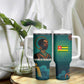 Togo Futuristic Afrocentric Woman Tumbler With Handle with Flag and Stars Design