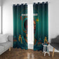 Togo Futuristic Afrocentric Woman Window Curtain with Flag and Stars Design