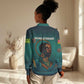 Togo Futuristic Afrocentric Woman Women Casual Shirt with Flag and Stars Design
