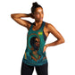 Togo Futuristic Afrocentric Woman Women Racerback Tank with Flag and Stars Design