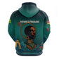 Togo Futuristic Afrocentric Woman Zip Hoodie with Flag and Stars Design