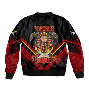 Noble Shriners Bomber Jacket Masonic Egyptian Pharaoh Scimitar Emblem