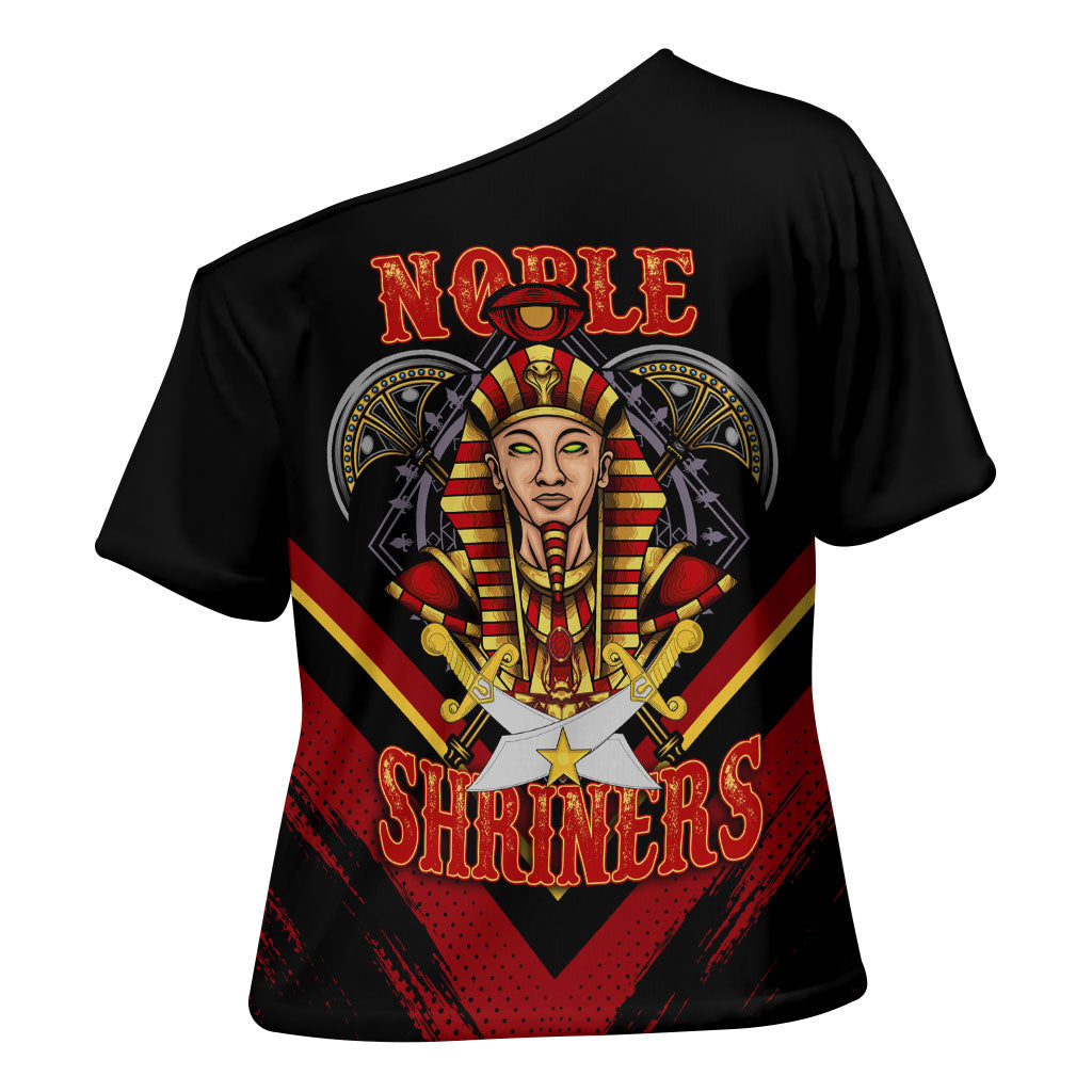 Noble Shriners Cross Shoulder Shirt Masonic Egyptian Pharaoh Scimitar Emblem
