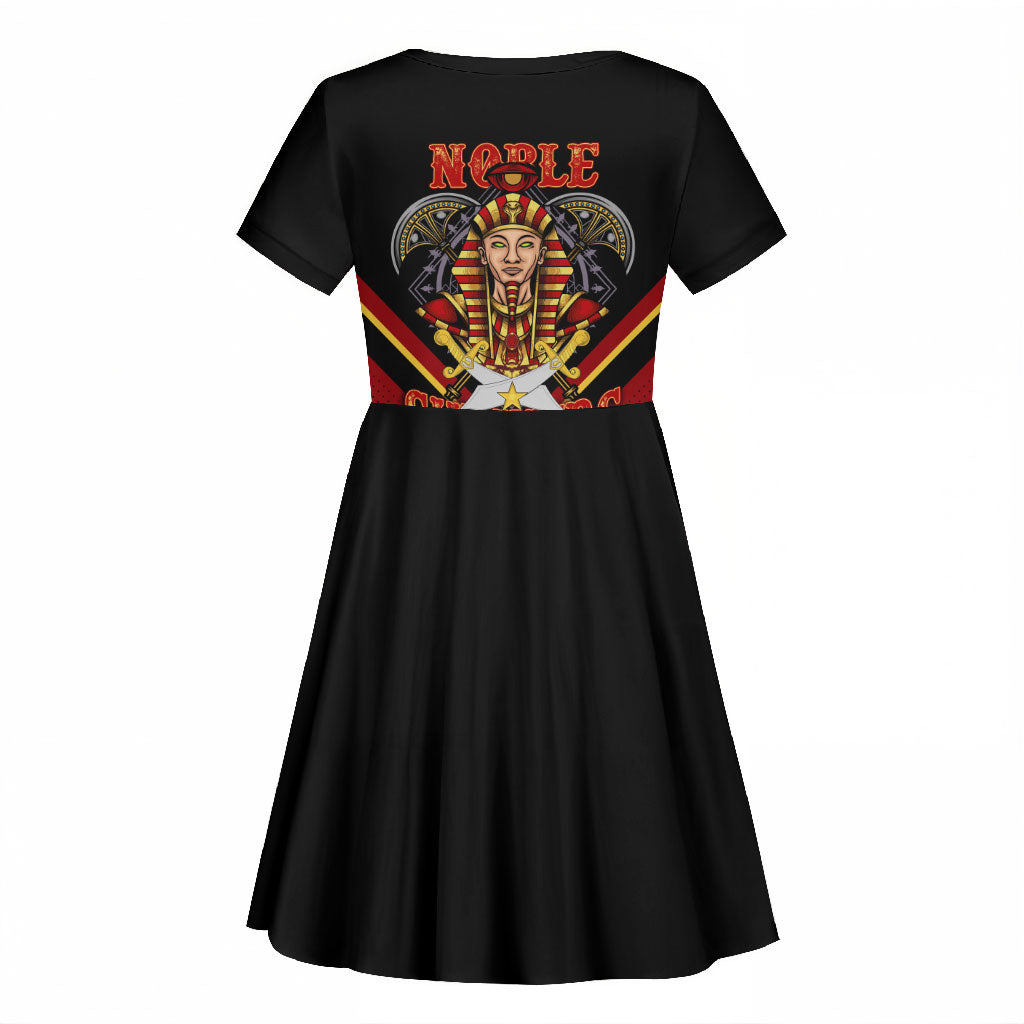 Noble Shriners Kid Short Sleeve Dress Masonic Egyptian Pharaoh Scimitar Emblem