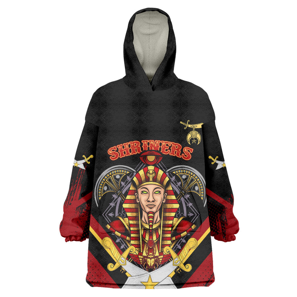 Noble Shriners Kid Wearable Blanket Hoodie Masonic Egyptian Pharaoh Scimitar Emblem