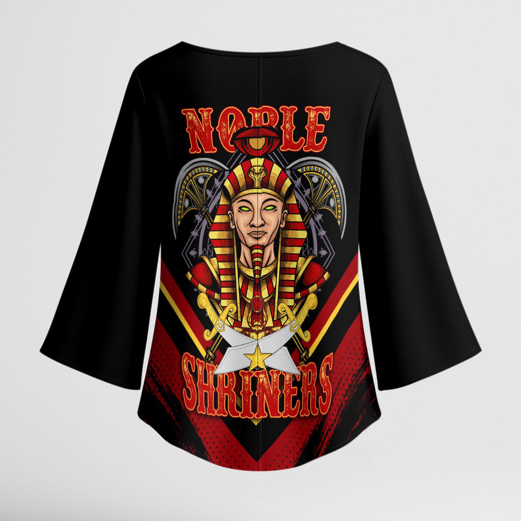 Noble Shriners Kimono Sleeve Blouse Masonic Egyptian Pharaoh Scimitar Emblem
