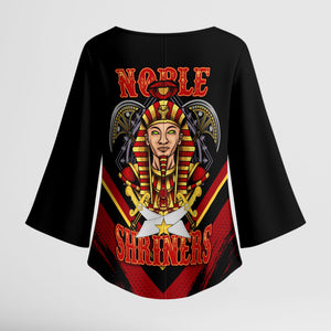 Noble Shriners Kimono Sleeve Blouse Masonic Egyptian Pharaoh Scimitar Emblem