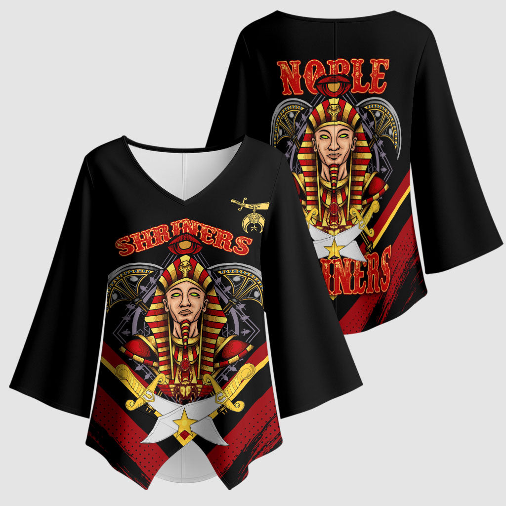 Noble Shriners Kimono Sleeve Blouse Masonic Egyptian Pharaoh Scimitar Emblem