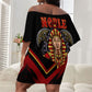 Noble Shriners Off Shoulder Short Dress Masonic Egyptian Pharaoh Scimitar Emblem