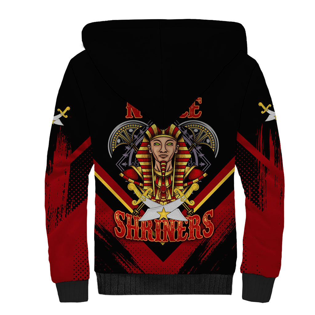 Noble Shriners Sherpa Hoodie Masonic Egyptian Pharaoh Scimitar Emblem